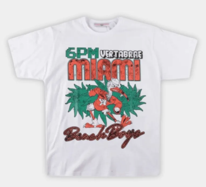 Vertabrae 6 PM Miami T-Shirt White Vertabrae 6 PM Miami T-Shirt White