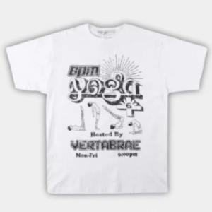 Vertabrae 6pm Yoga T-Shirt White