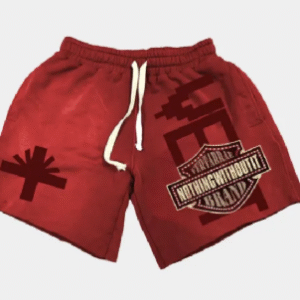 Vertabrae Double Emblem Shorts Red
