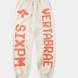 Vertabrae Double Logo Sweatpants Cream