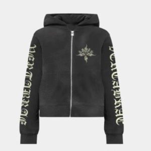 Vertabrae Tattoo Zip Up Hoodies Black
